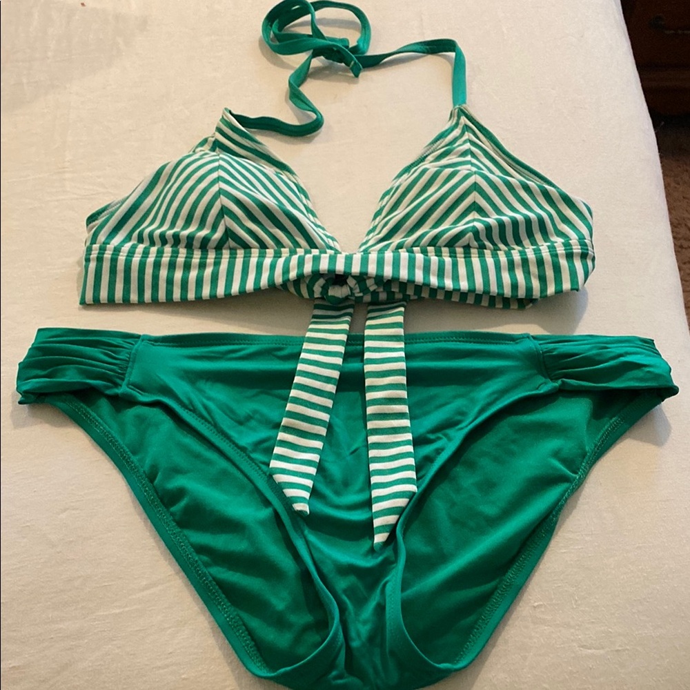 Emerald Striped Bikini Set